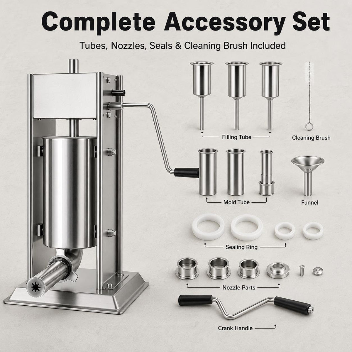Manual Churro Maker & Sausage Filler, Stainless Steel X6040