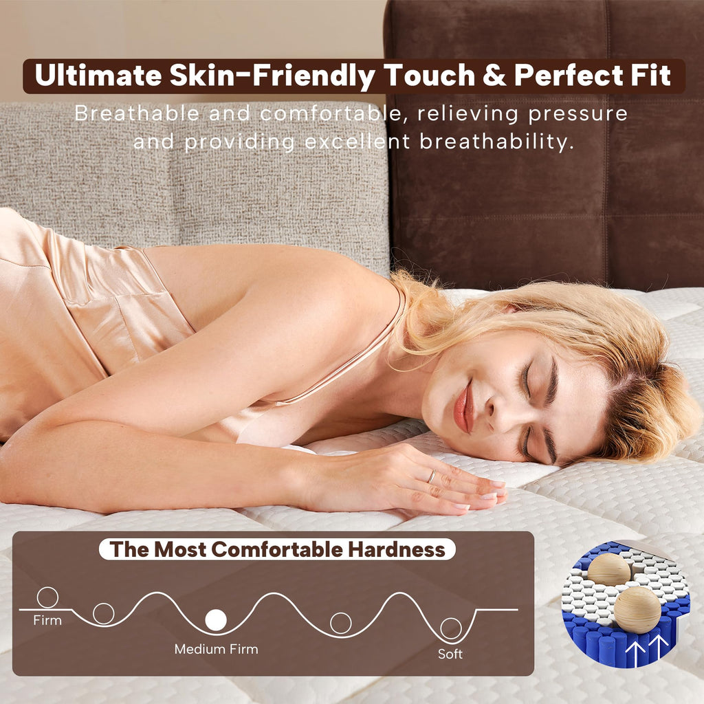 Full Size 12 Inch Memory Foam Pocket Spring Medium Firm Mattress B9801