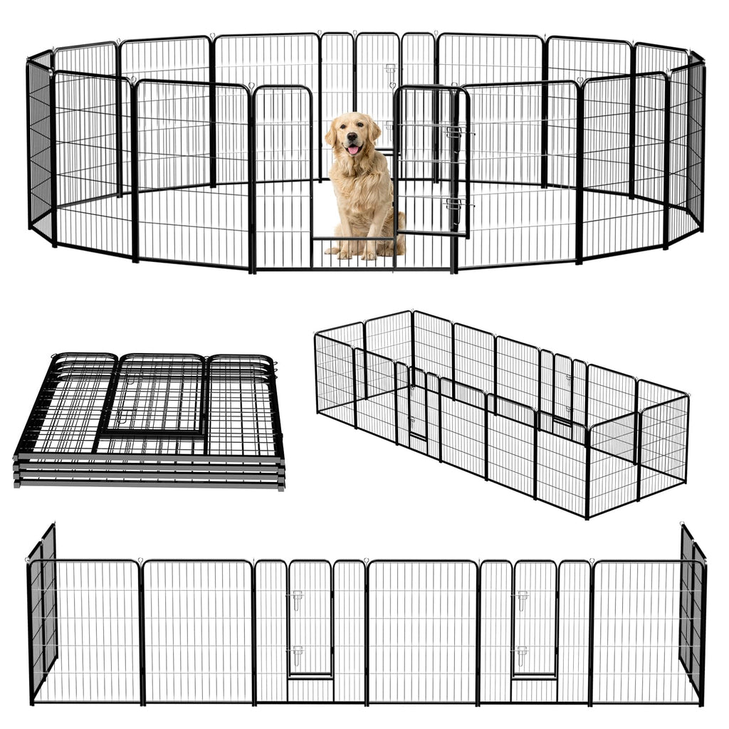 40 Inch 16 Panels Metal Dog Playpen X3414
