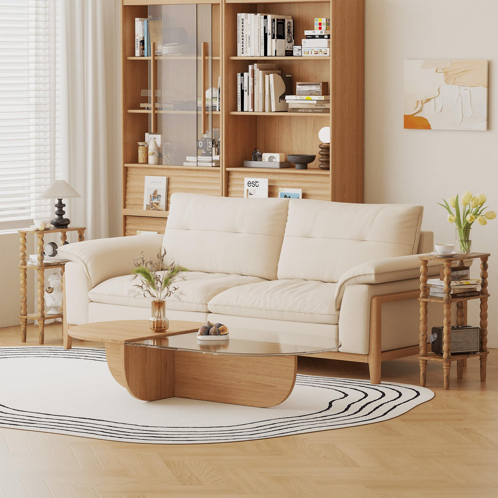 Side Table with Storage Shelf, 3-Tier Small Coffee Table J62838