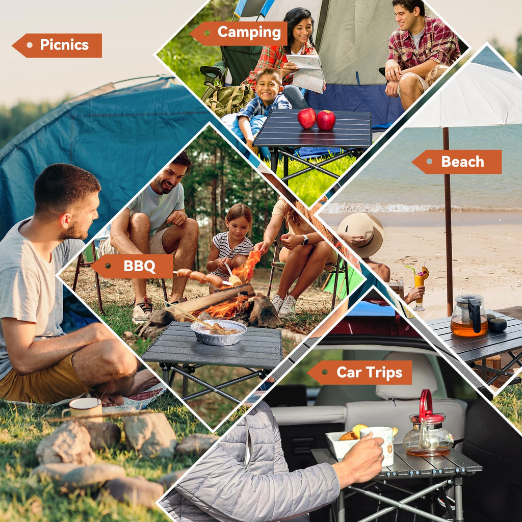 Portable Folding Aluminum Camping Table with Carry Bag S926