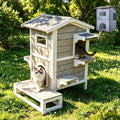 Weatherproof Wooden Outdoor Cat House I953