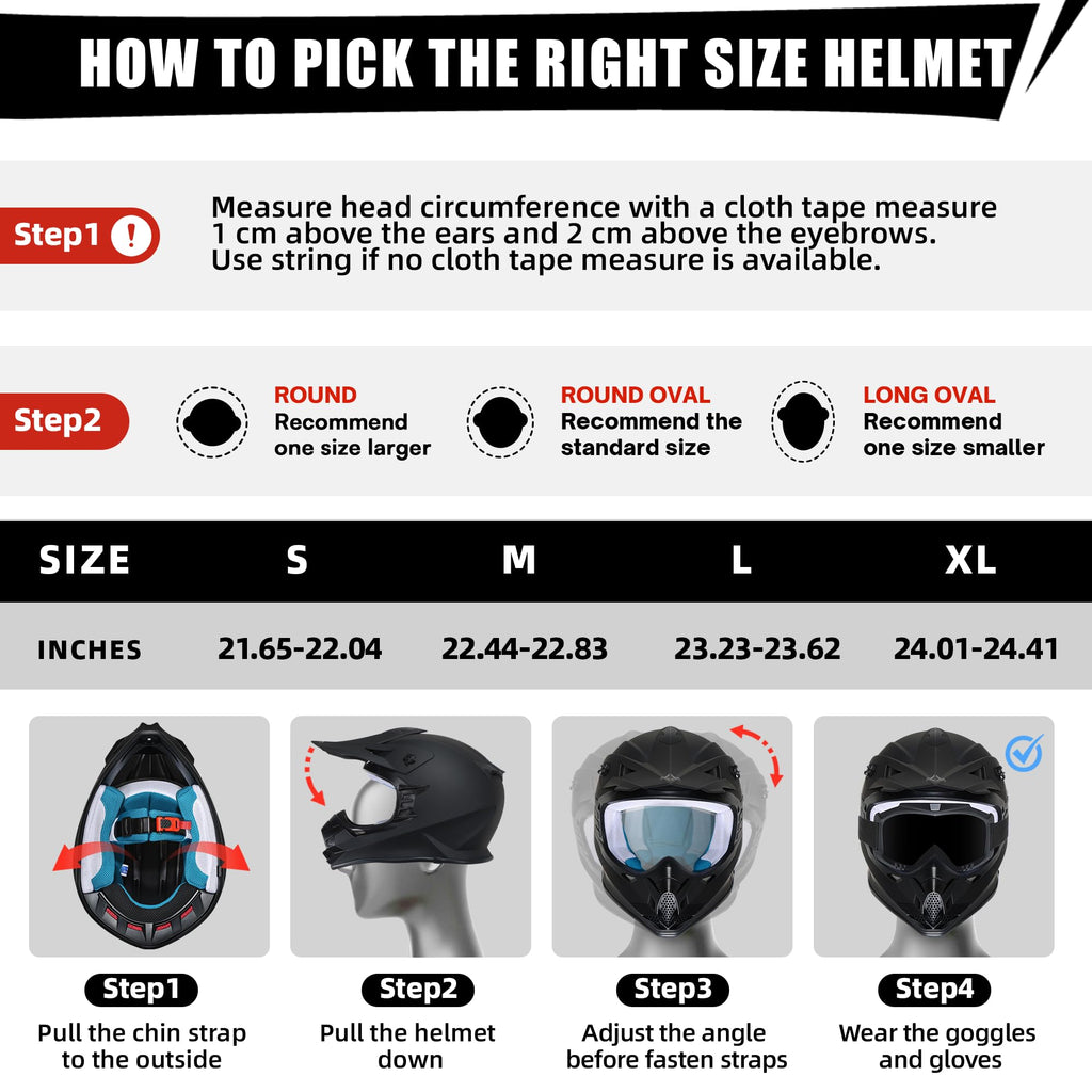 Full Face DOT Certified Motocross Helmet E620
