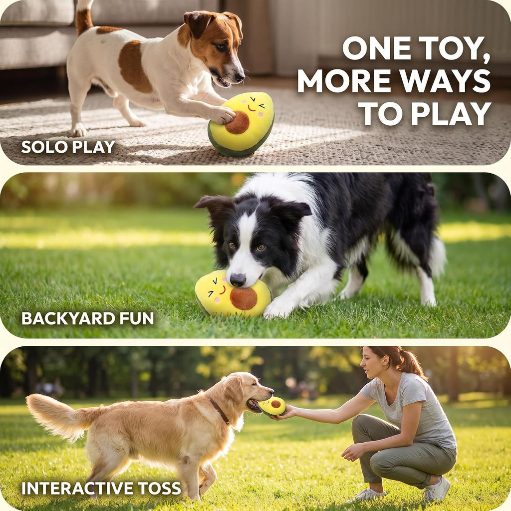 Yellow Soft Plush Avocado Dog Chew Toy J868087