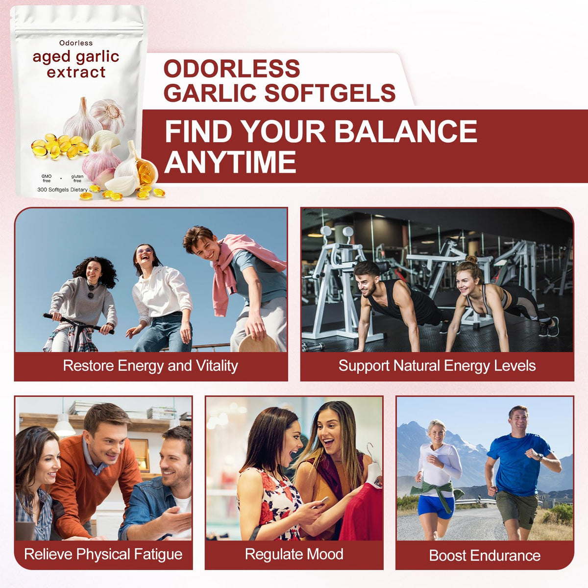 Odorless Garlic Supplement 300 Count Softgels J817982