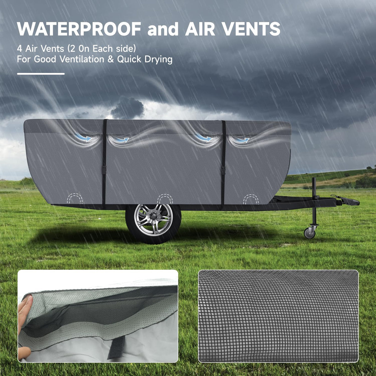 Waterproof Anti-UV Pop Up Camper Cover Fits 14'-16' Trailers L355938
