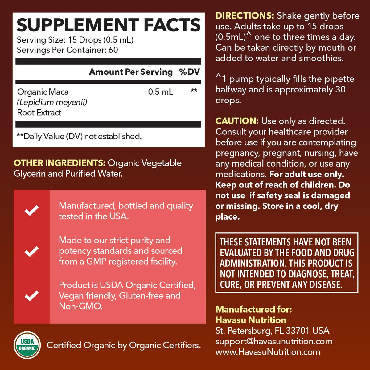 Organic Maca Root Liquid Drops & L Arginine L Citrulline Supplement K963228