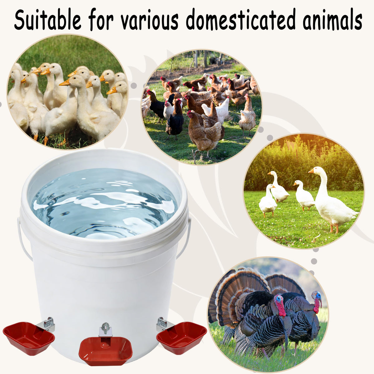 Aluminum Alloy Chicken Waterer Feeder M75503