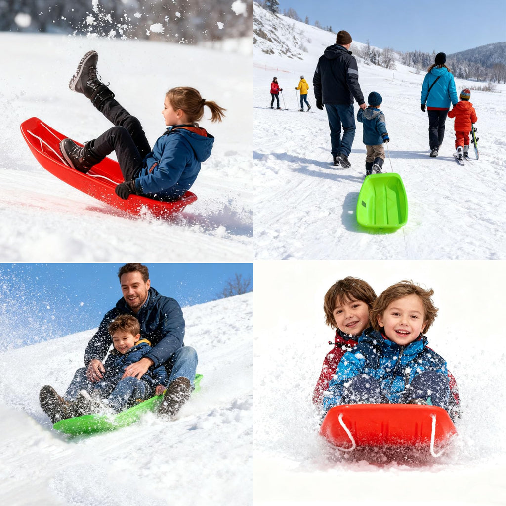 Cold Resistant Flexible Snow Sled with Pull Rope & Handles 35 Inch V660