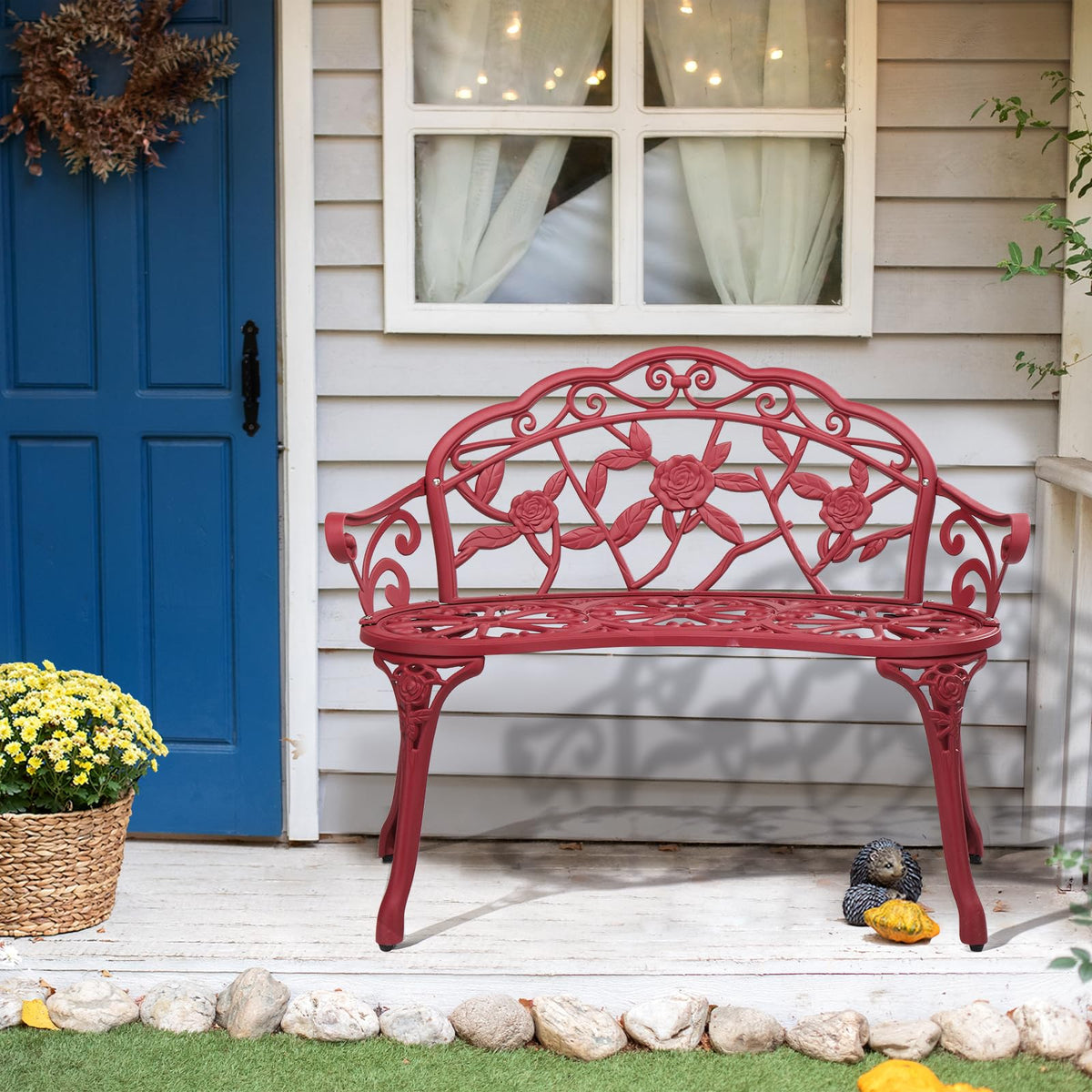 38.5" Cast Iron Aluminum Patio Bench T134