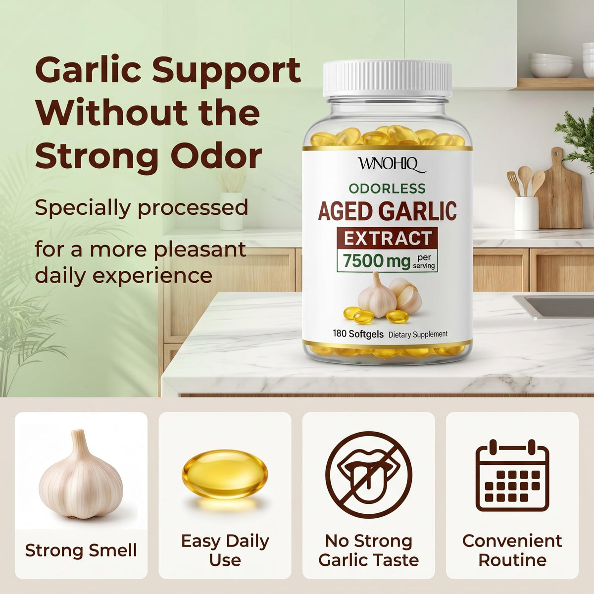 Aged Garlic Extract 360 Softgels Organic Non-GMO Gluten-Free B901