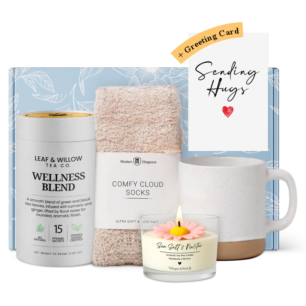 Ceramic Mug Socks Candle Tea Gift Set J2508