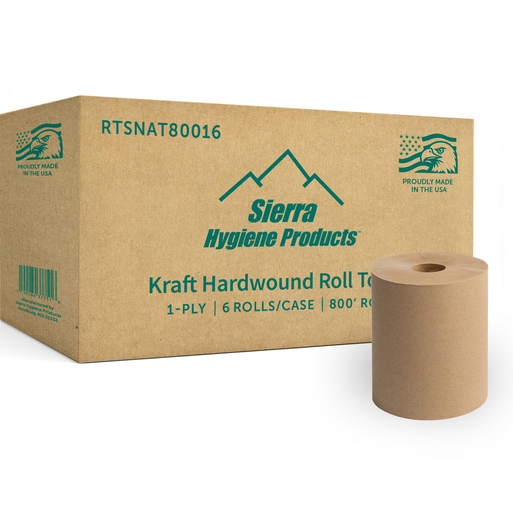 Natural Hardwound Paper Towels, 6 Rolls X612960