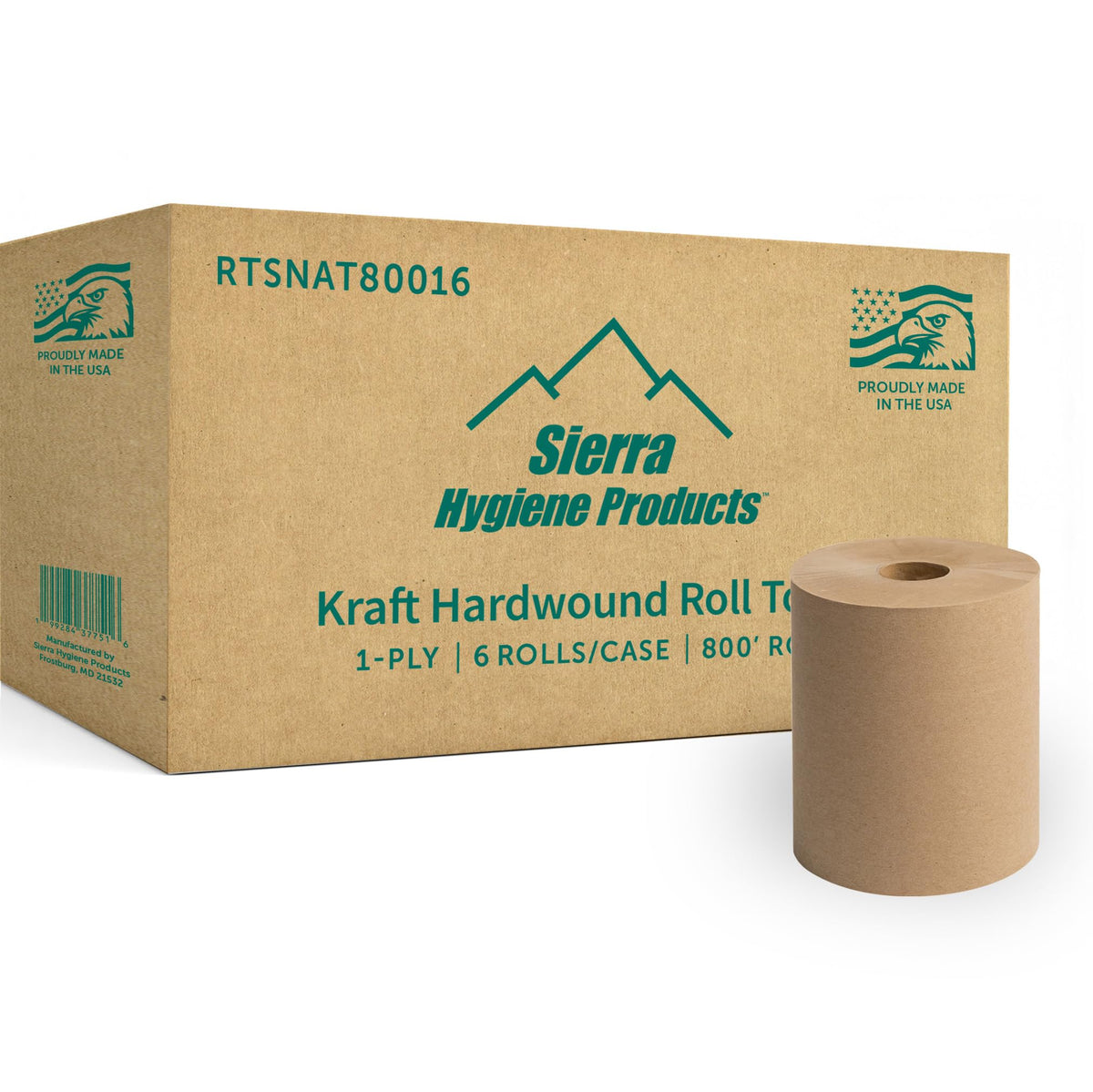Natural Hardwound Paper Towels, 6 Rolls X612960