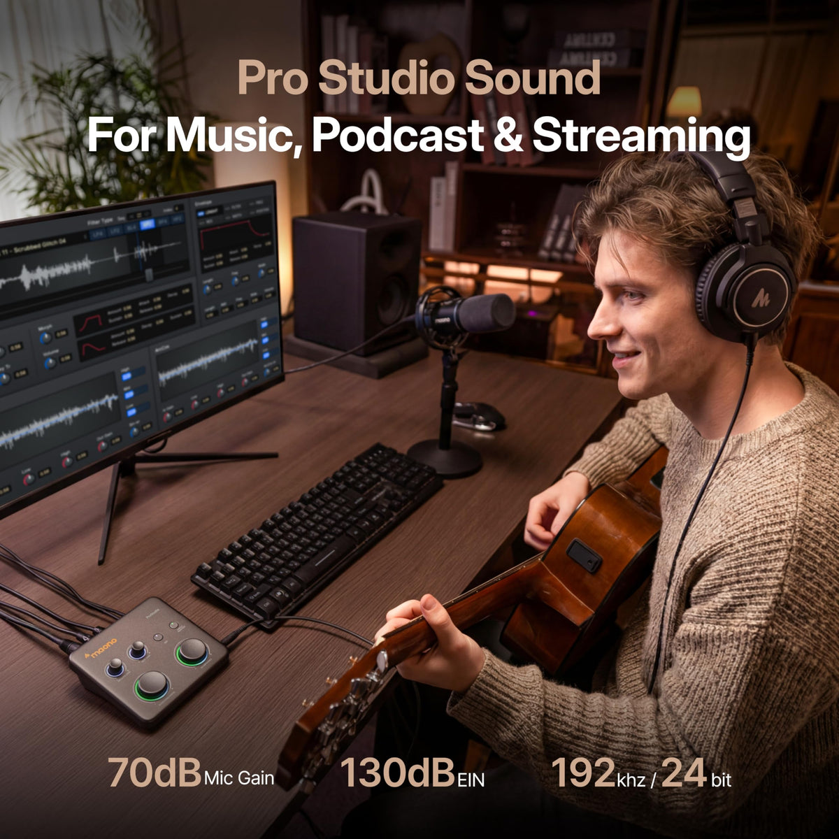 USB Audio Interface with 70dB Gain E51679