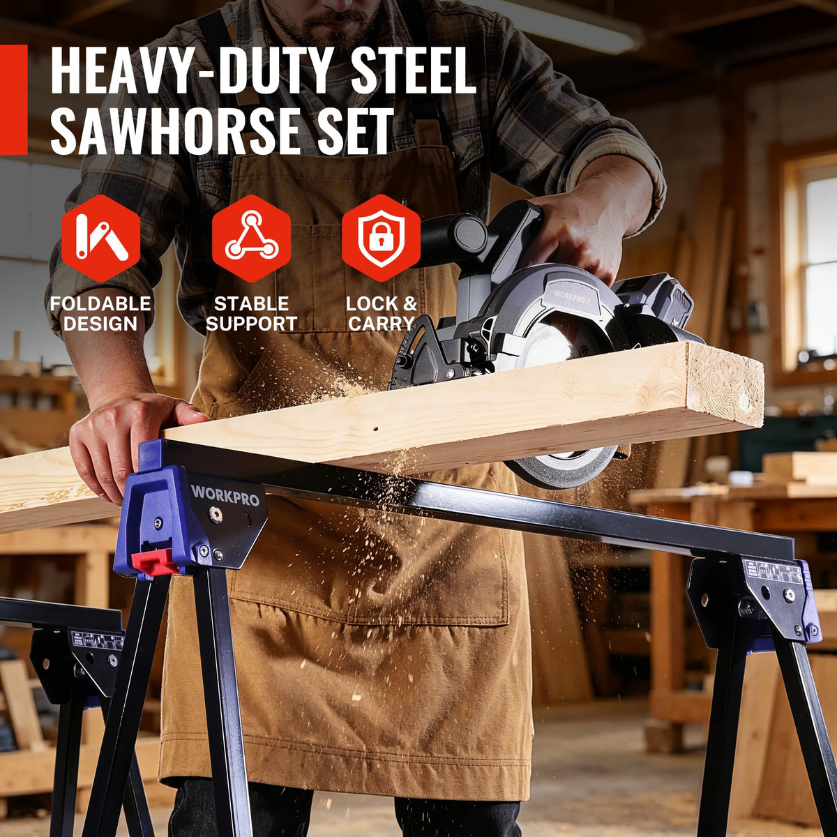 Heavy Duty Metal Folding Saw Horses 2 Pack K903657