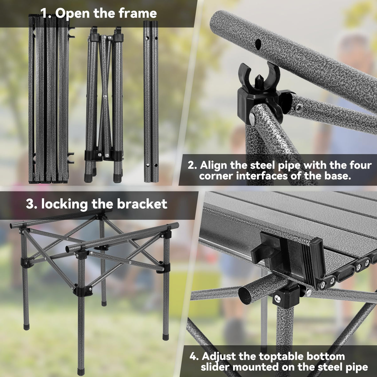 Portable Folding Aluminum Camping Table with Carry Bag S926