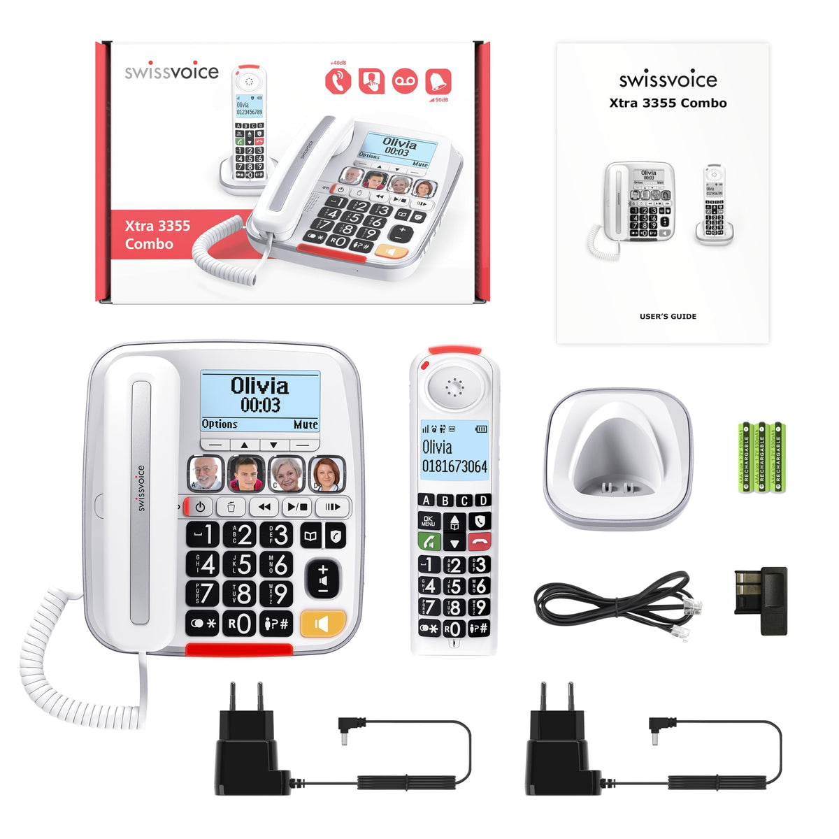 Big Button Phone with Answering Machine and Cordless Handset P6259