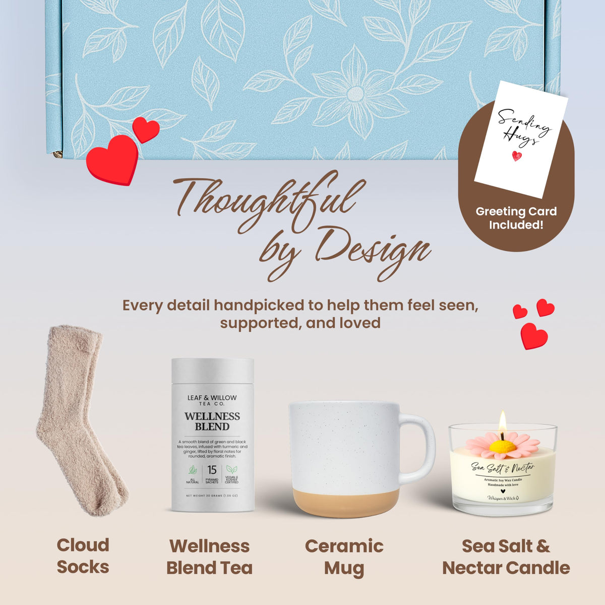 Ceramic Mug Socks Candle Tea Gift Set J2508
