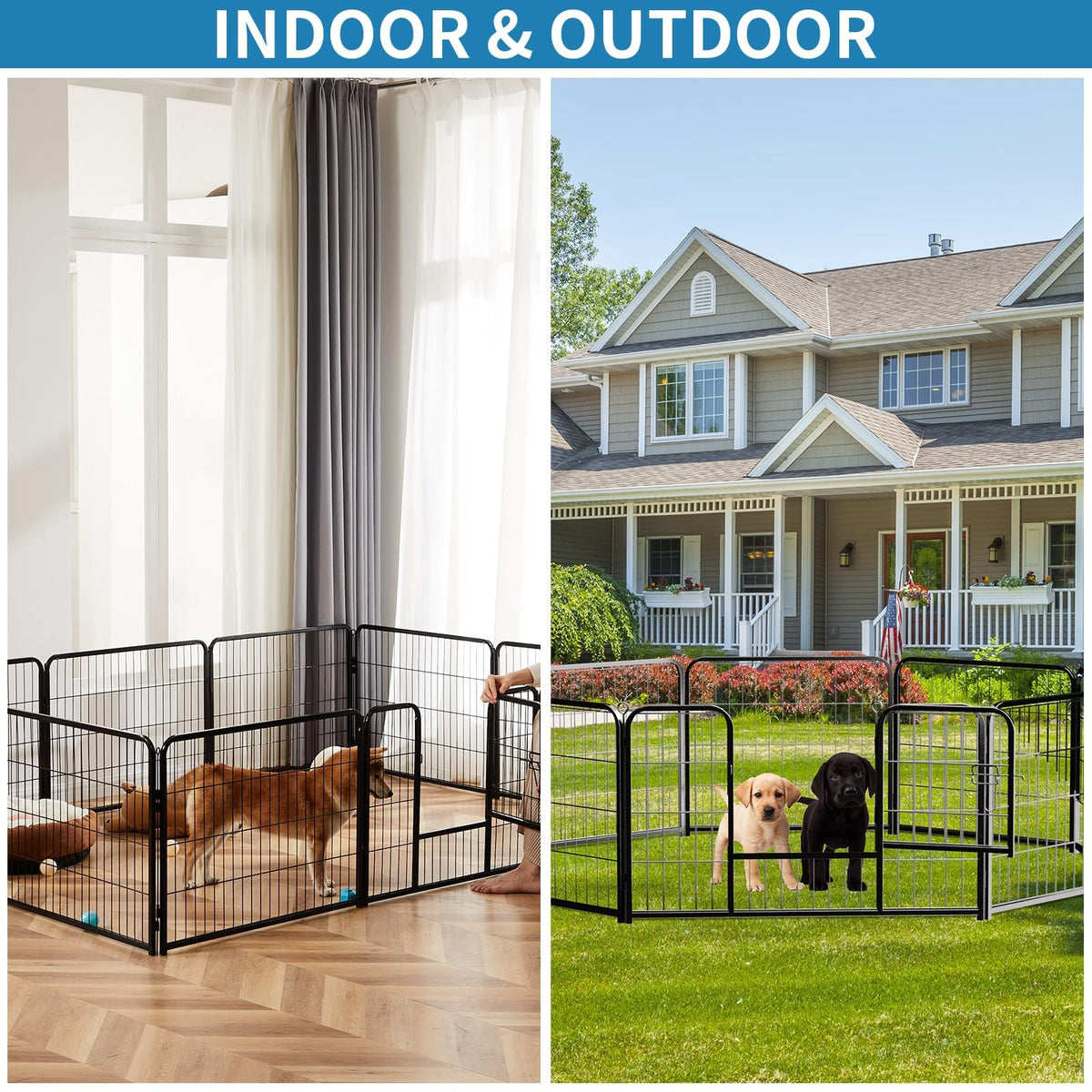 40 Inch 16 Panels Metal Dog Playpen X3414