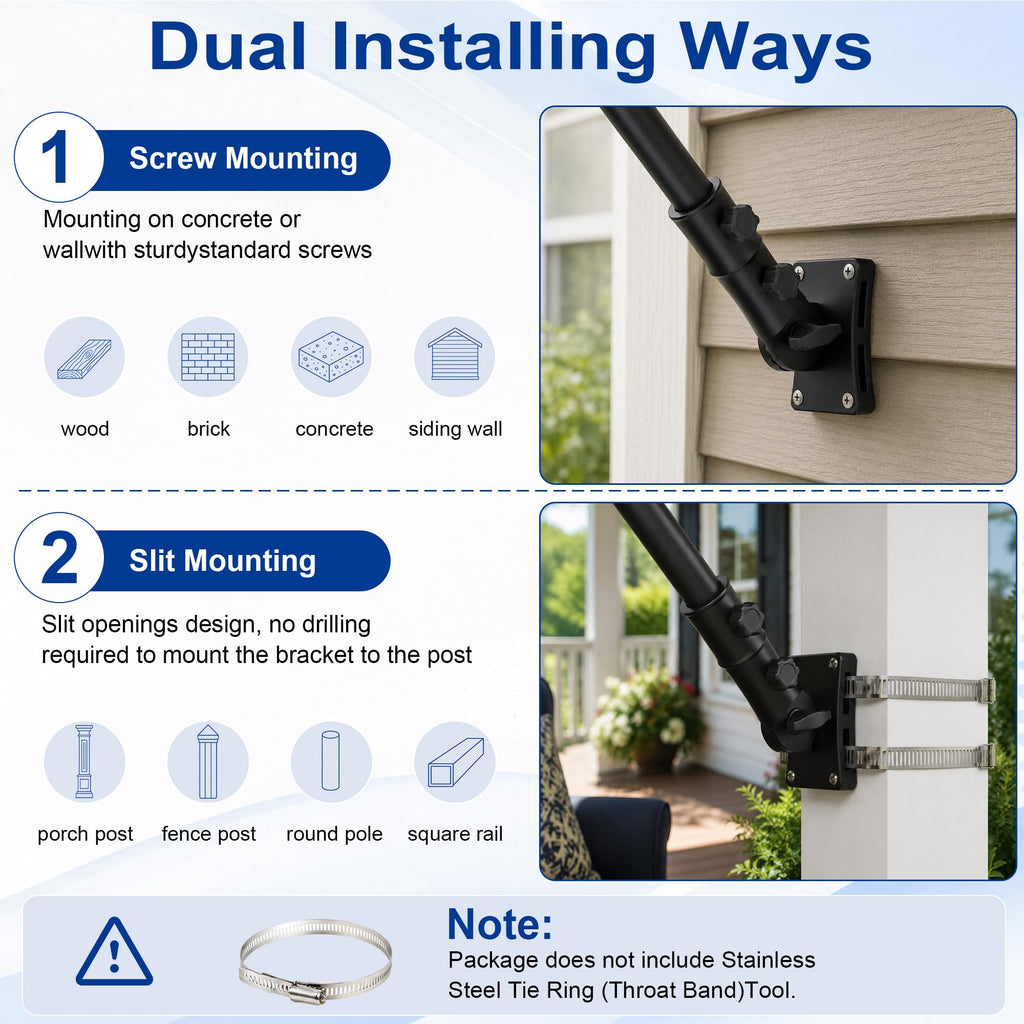 Aluminum Wall and Post Mount Flag Pole Holder V66672