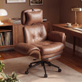 Brown Criss Cross Office Chair with Flip-Up Armrests and Headrest W89583