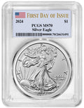 2024 $1 American Silver Eagle PCGS MS70 First Day of Issue I862