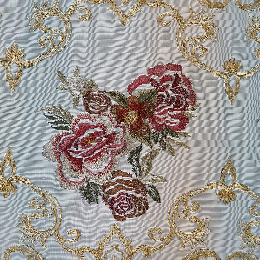 Embroidered Sheer Curtains with Floral Patterns 100"W x 84"L C799862