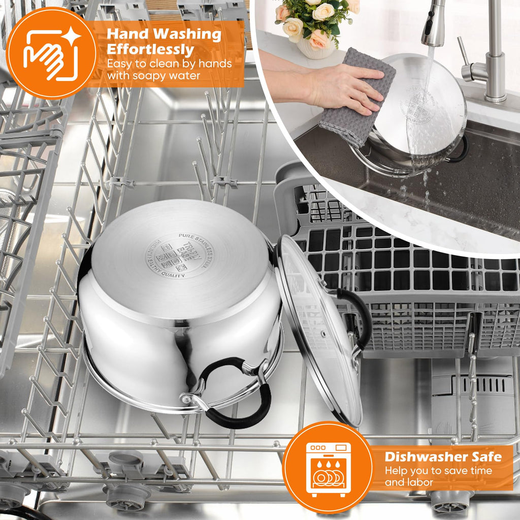 6 Quart Stainless Steel Stock Pot E498