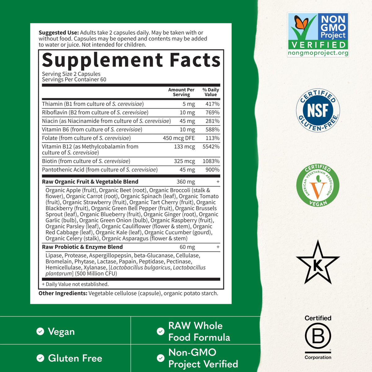120 Vegan Capsules B-Complex S5153