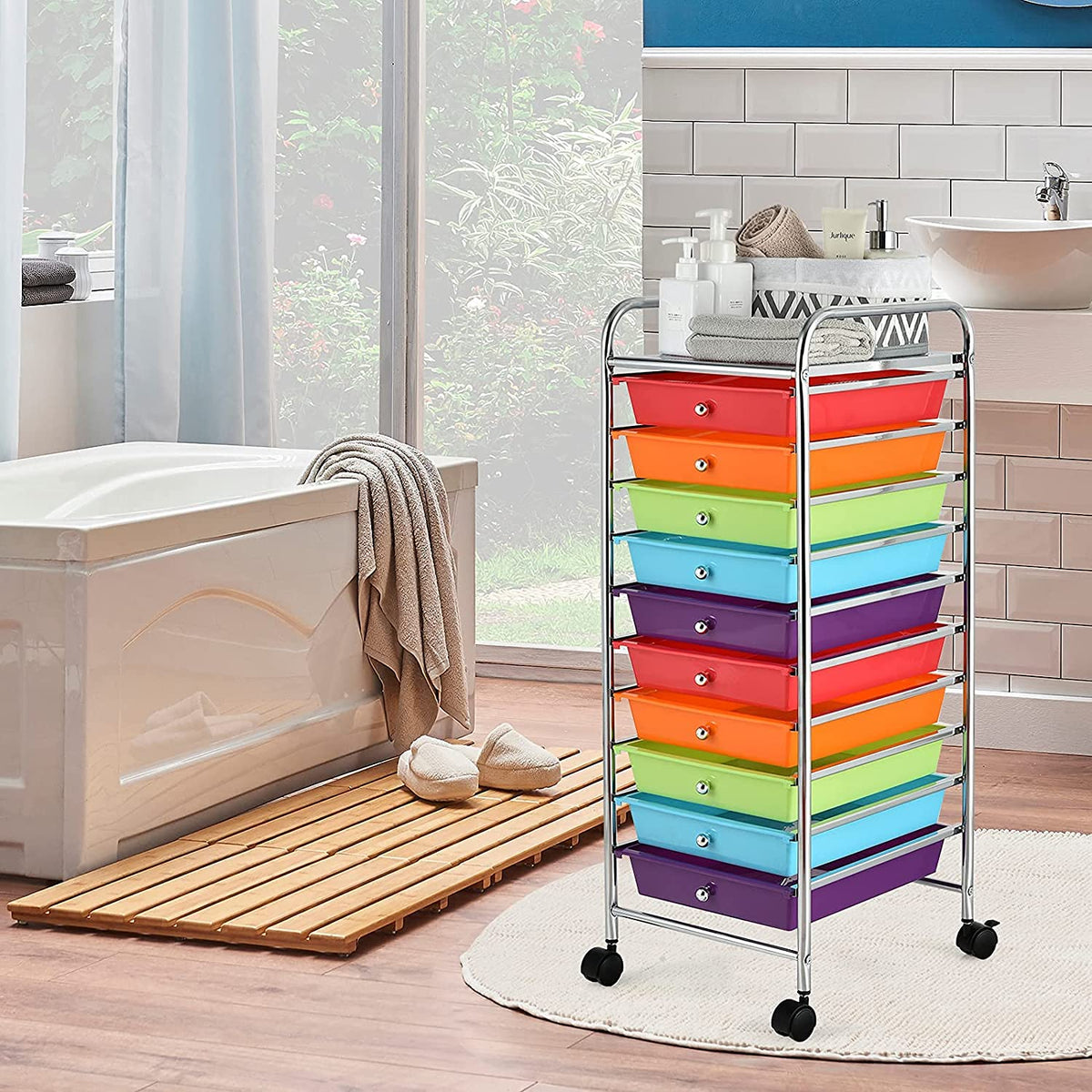 10 Drawer Rolling Storage Organizer Cart V68723