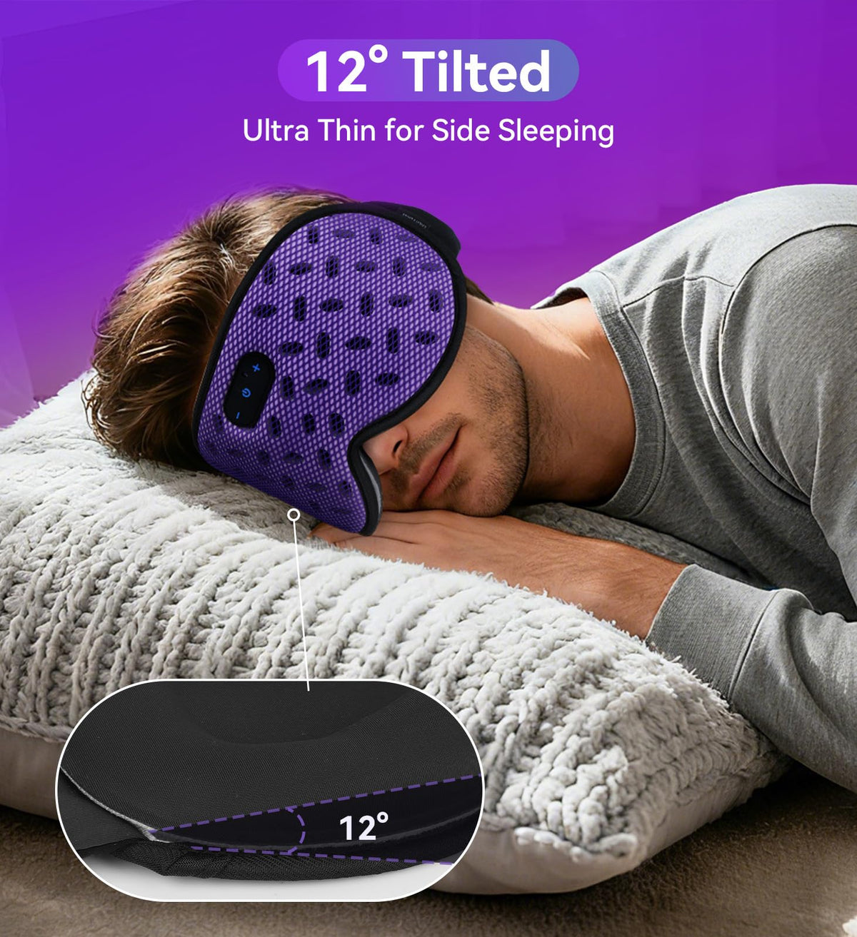 Bluetooth 3D Contoured Sleeping Eye Mask Q45346