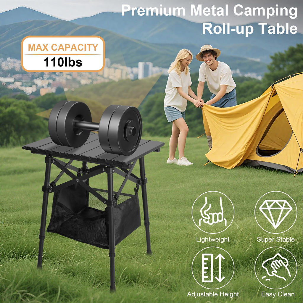 Folding Camping Side Table, Adjustable Height C90178