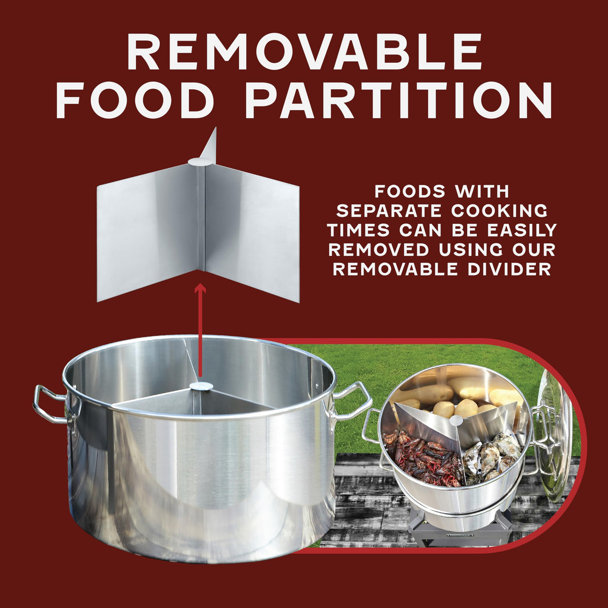 Extra Large Stainless Steel Stock Pot Steamer and Braiser Combo 40 QT Q93066