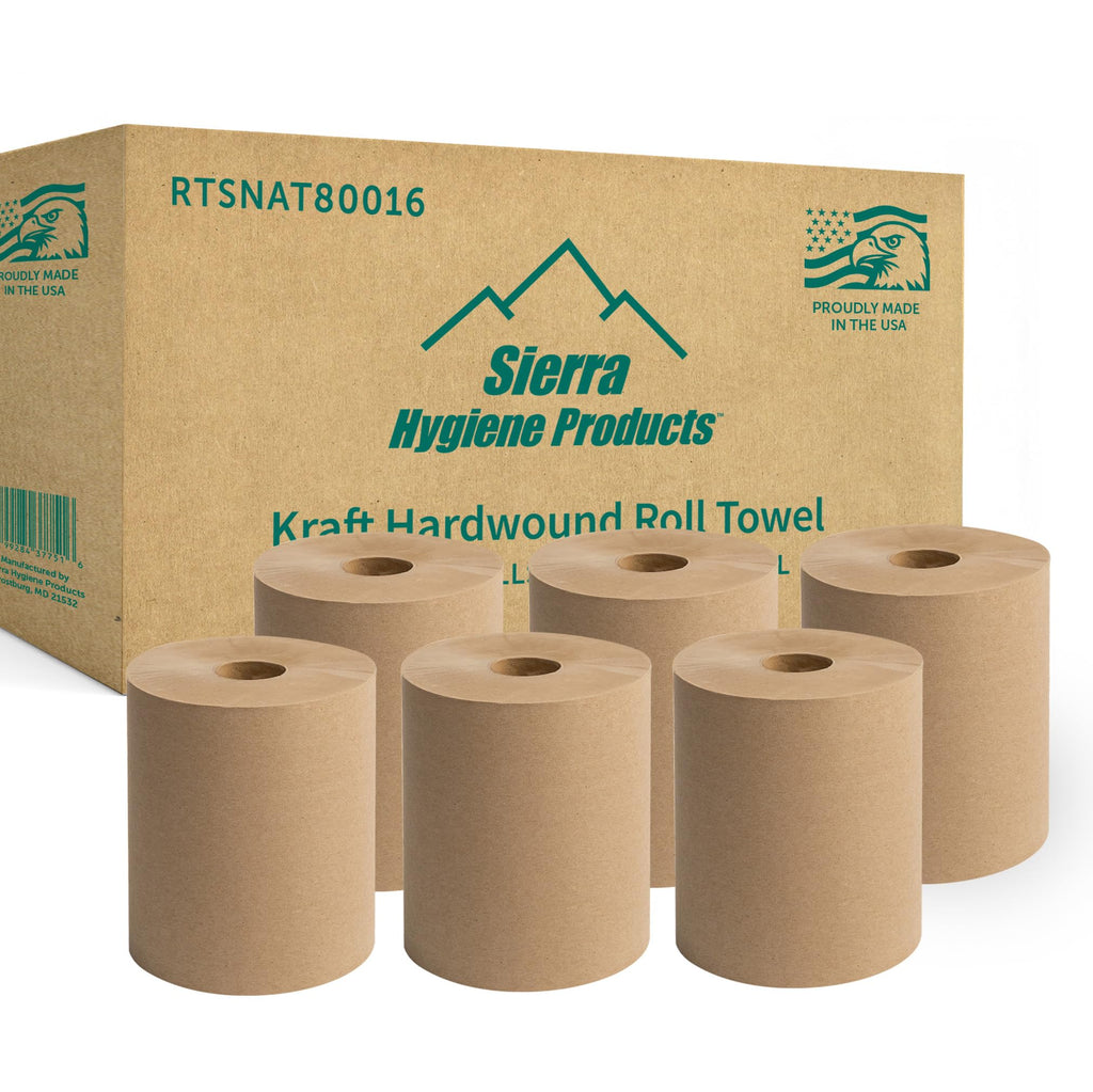 Natural Hardwound Paper Towels, 6 Rolls X612960