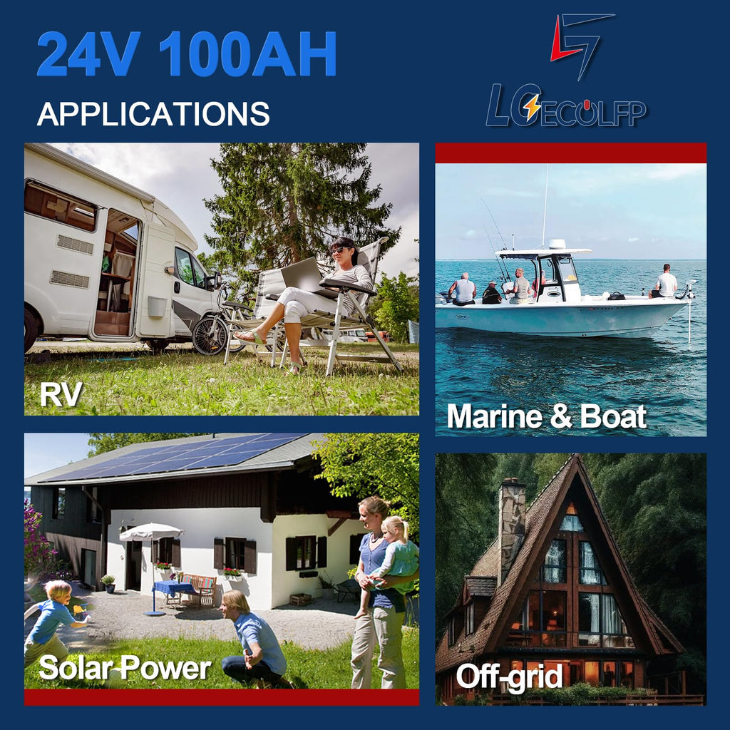 24V 100Ah LiFePO4 Battery with 100A BMS L63106