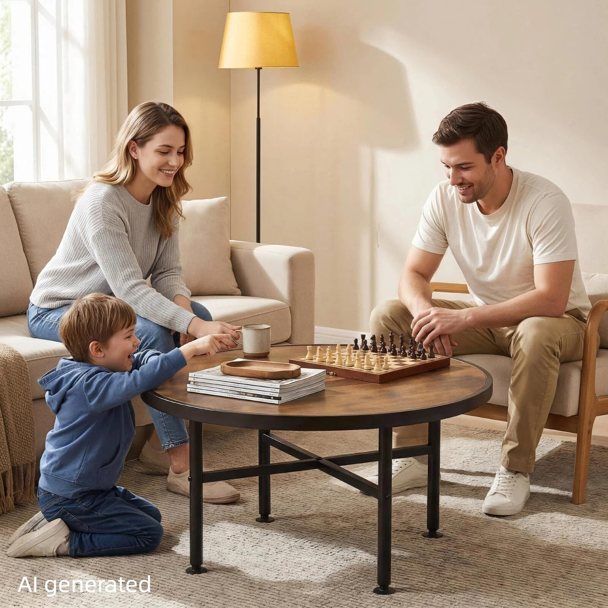 Round Wood Coffee Table F573