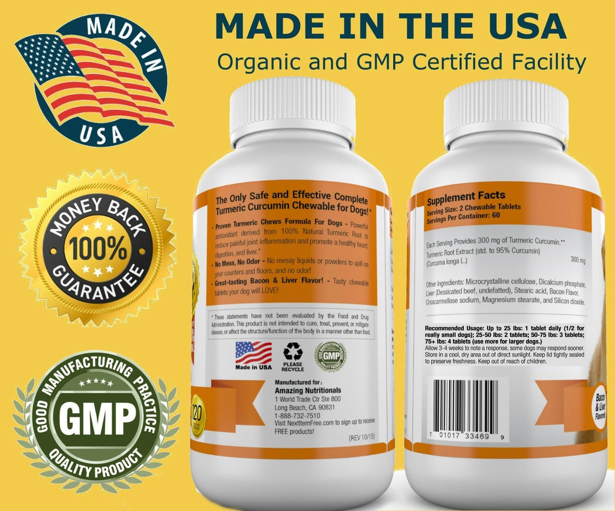 Turmeric Probiotics for Dogs Digestive Health Bundle V723