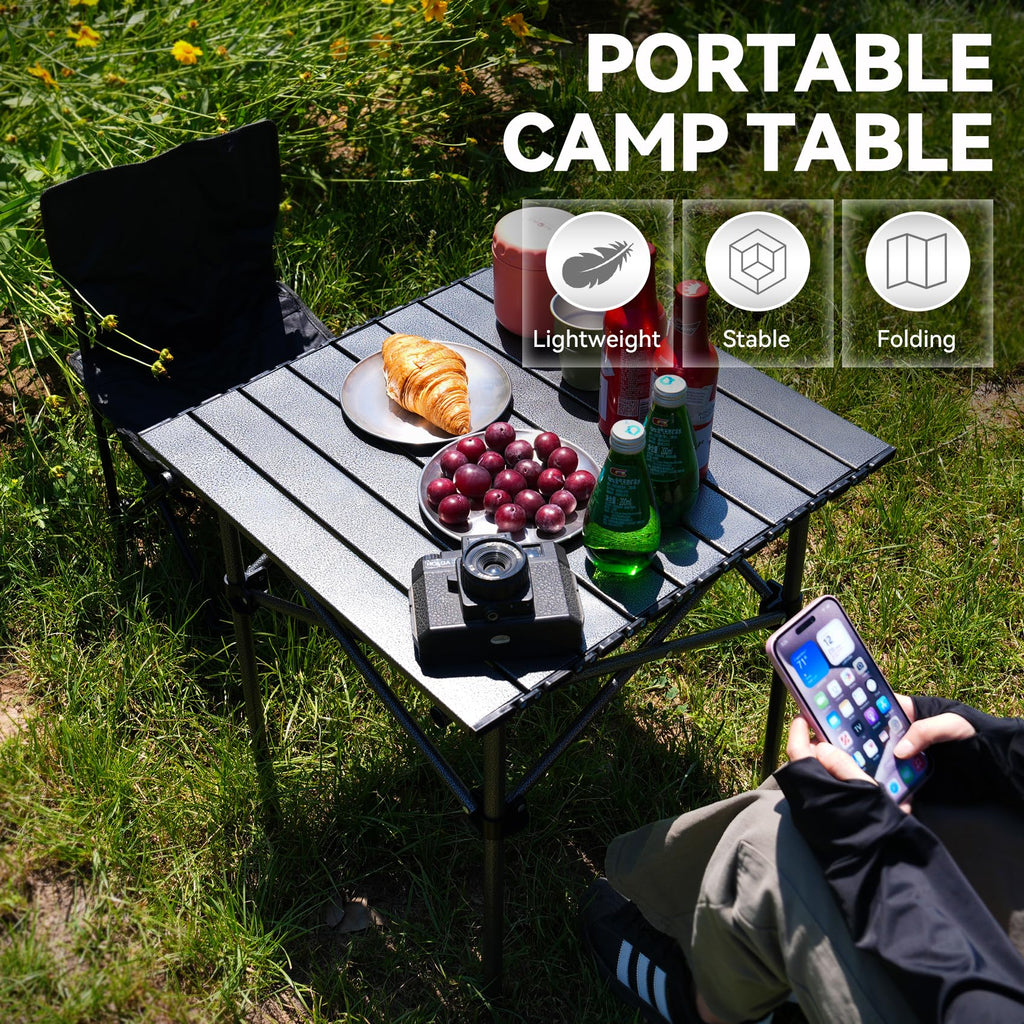 Portable Folding Aluminum Camping Table with Carry Bag S926