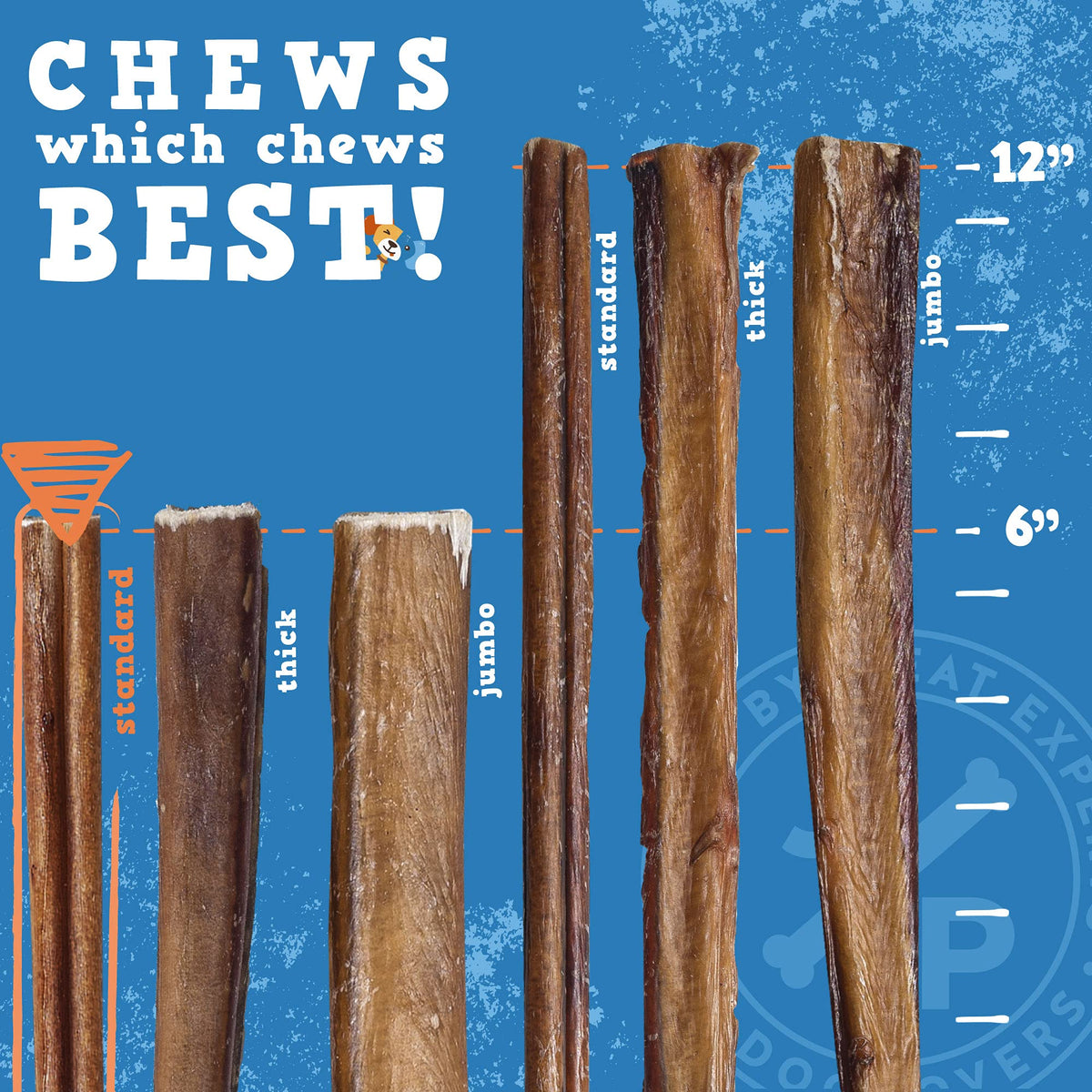 6 Inch Bully Sticks for Dogs 25 Ct X7994