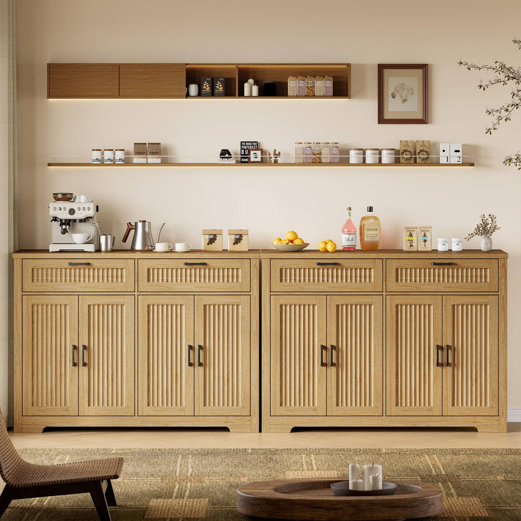 Fluted Buffet Sideboard Cabinet with Drawers L350470
