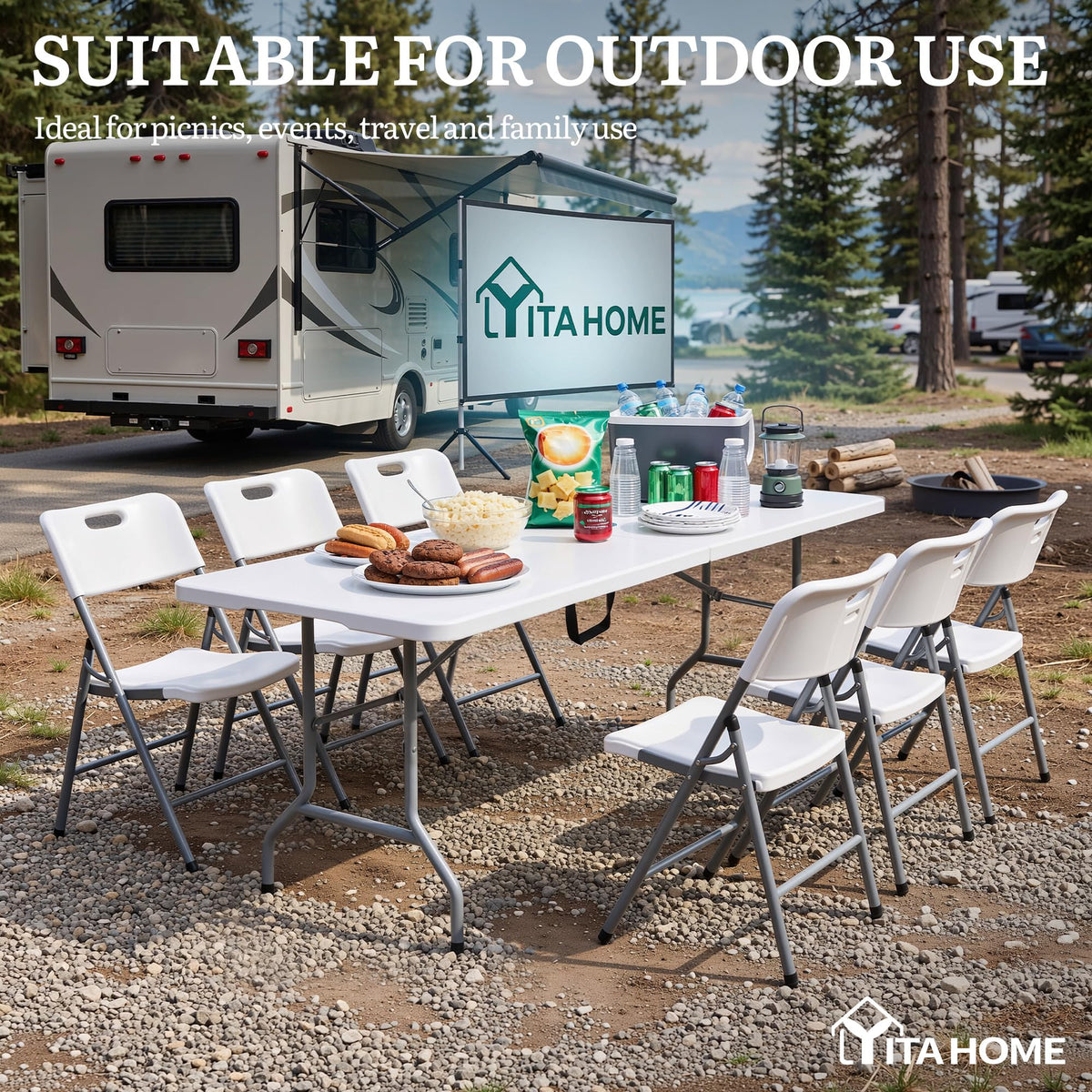 Heavy-Duty 6ft Folding Table with Handle E5681