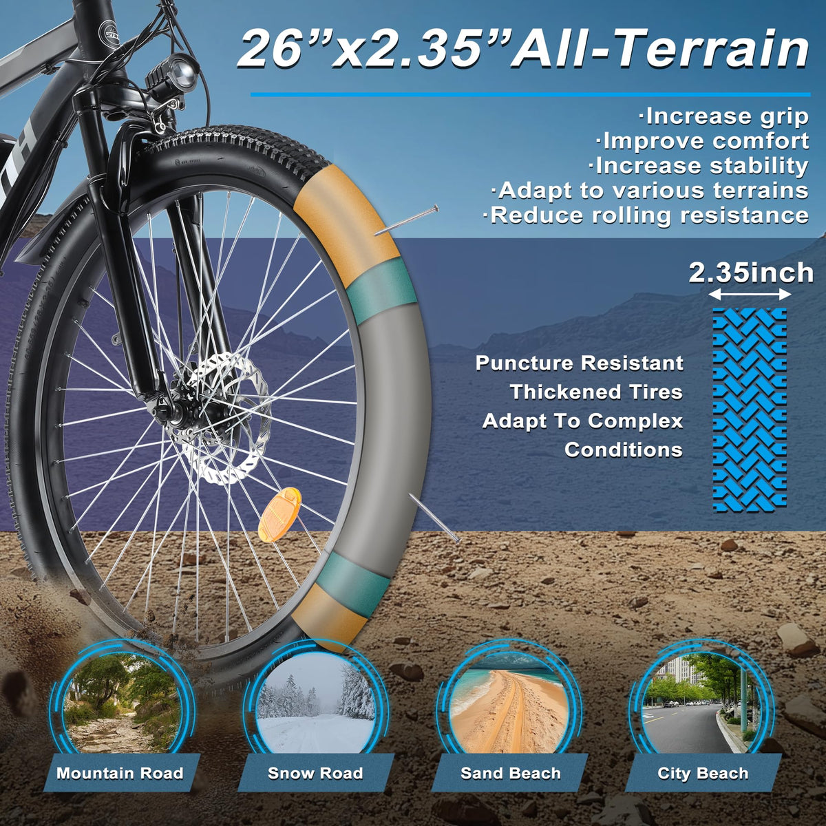 Electric Bike 1000W 20 Mph 80 Miles H57268