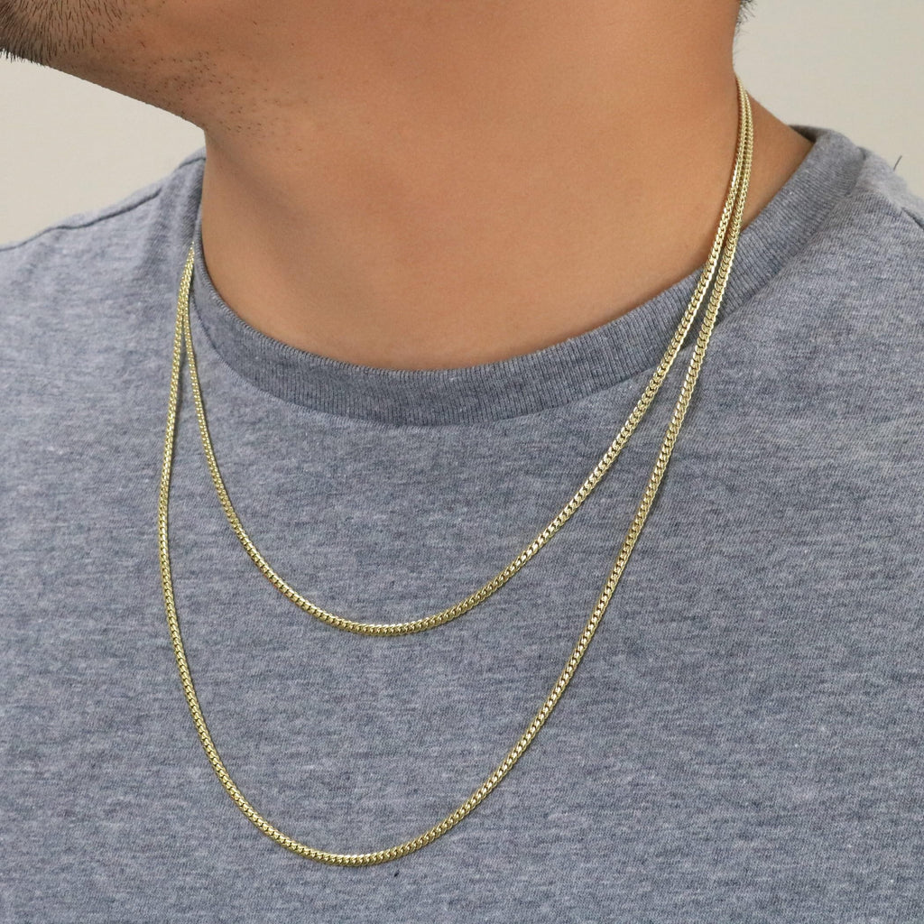 18k Yellow Gold Cuban Link Chain Necklace U530
