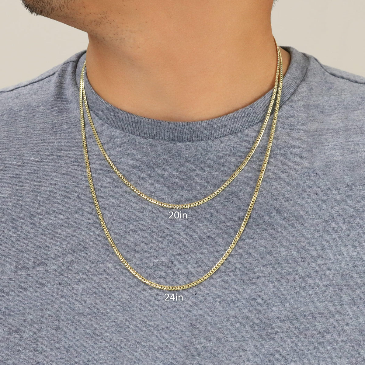 18k Yellow Gold Cuban Link Chain Necklace U530