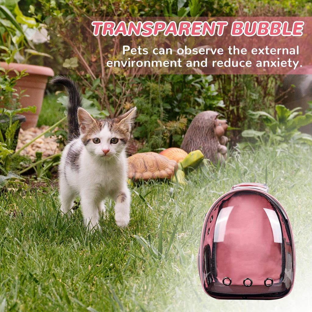 Expandable Pet Backpack Carrier for Under 15 lbs (Pink) B748505