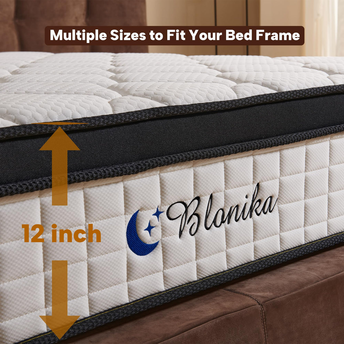 Full Size 12 Inch Memory Foam Pocket Spring Medium Firm Mattress B9801